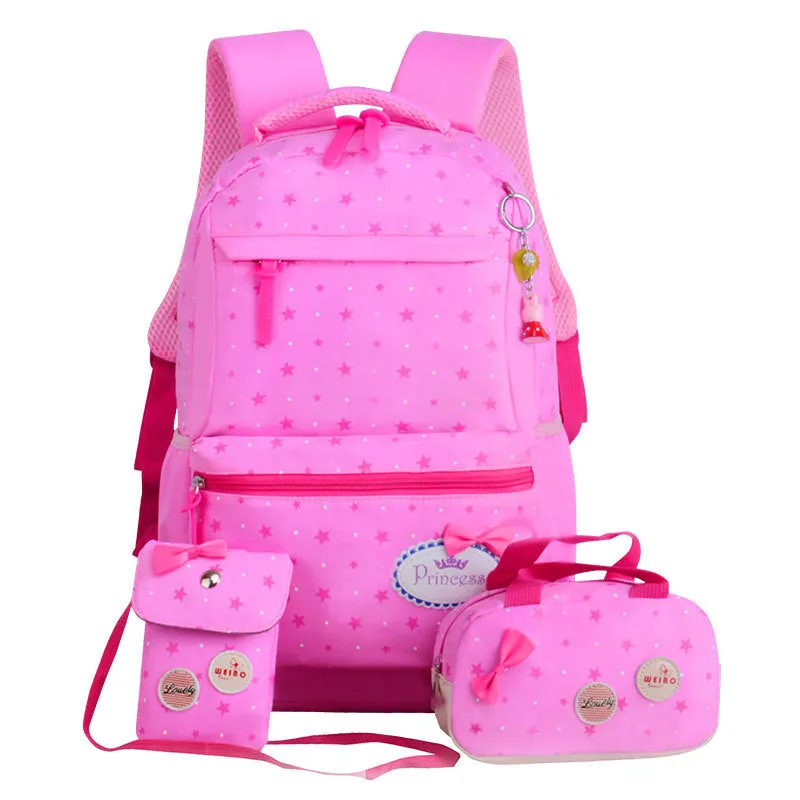 New Korean children's schoolbag schoolbag, schoolbag, schoolbag, lovely girl, three pieces of 3-4-5 grade Backpack