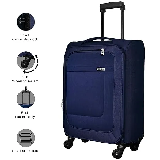 OPTIMA Prion Softside Expandable Roller Luggage (24 inch Colour -Blue)