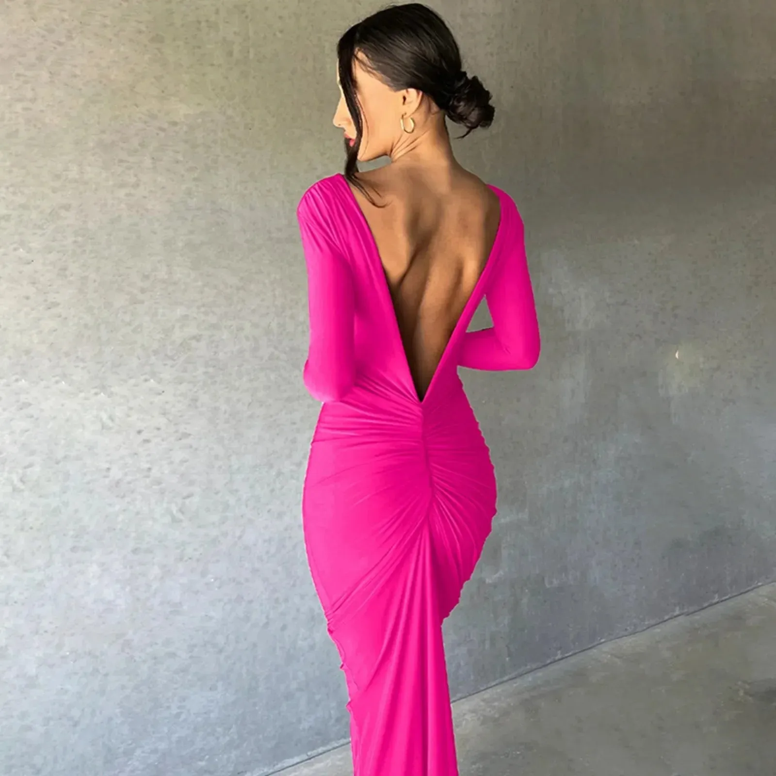 Party Club Evening Streetwear Backless Bodycon Long Wholesale Items Business Casual Sexy Dress