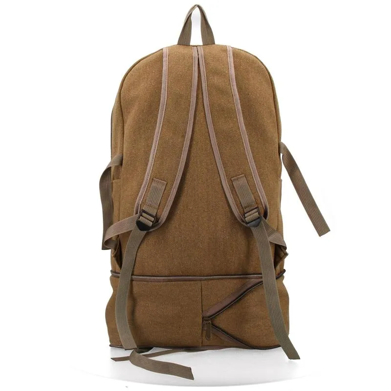 Retro Canvas Outdoor Climbing Travel Large Capacity Backpack Duffel Bag