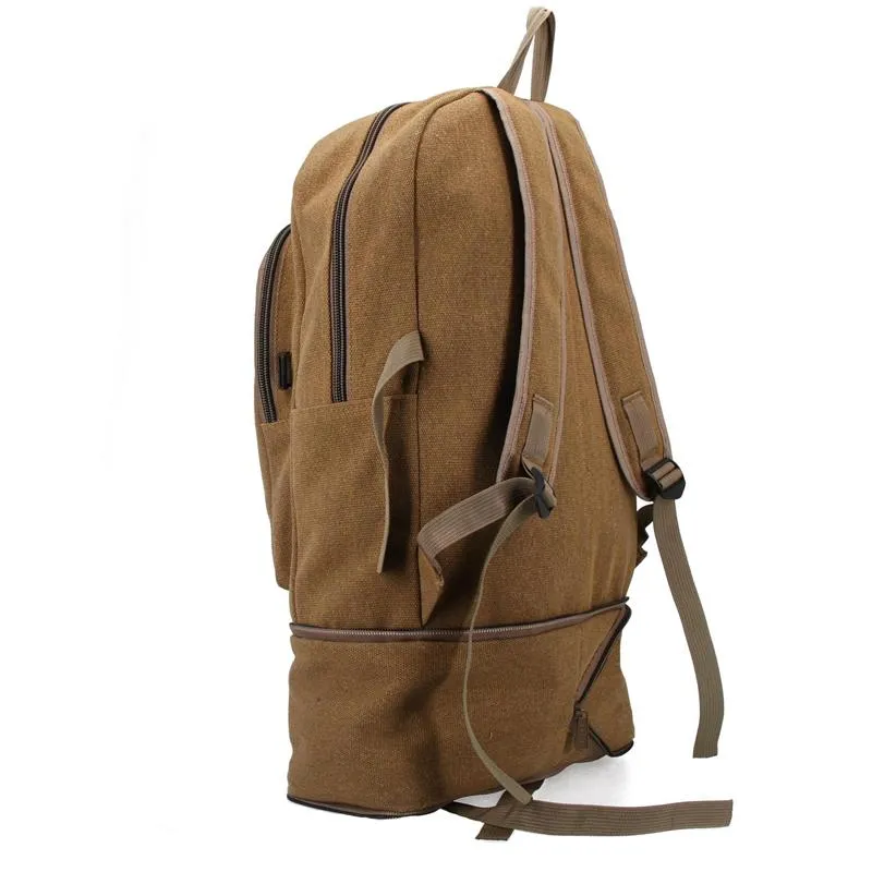 Retro Canvas Outdoor Climbing Travel Large Capacity Backpack Duffel Bag