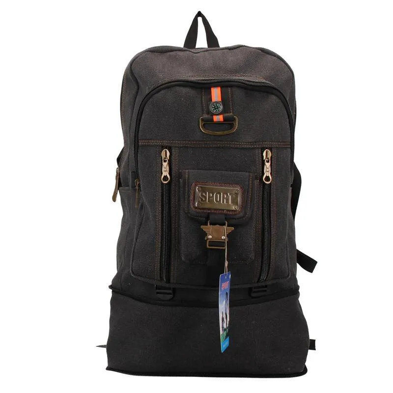 Retro Canvas Outdoor Climbing Travel Large Capacity Backpack Duffel Bag