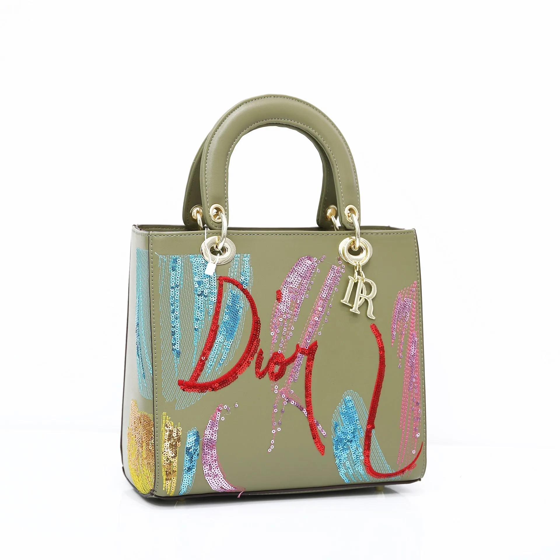 Sequin Embroidered Pu Handbags Portable Messenger Ladies Bag