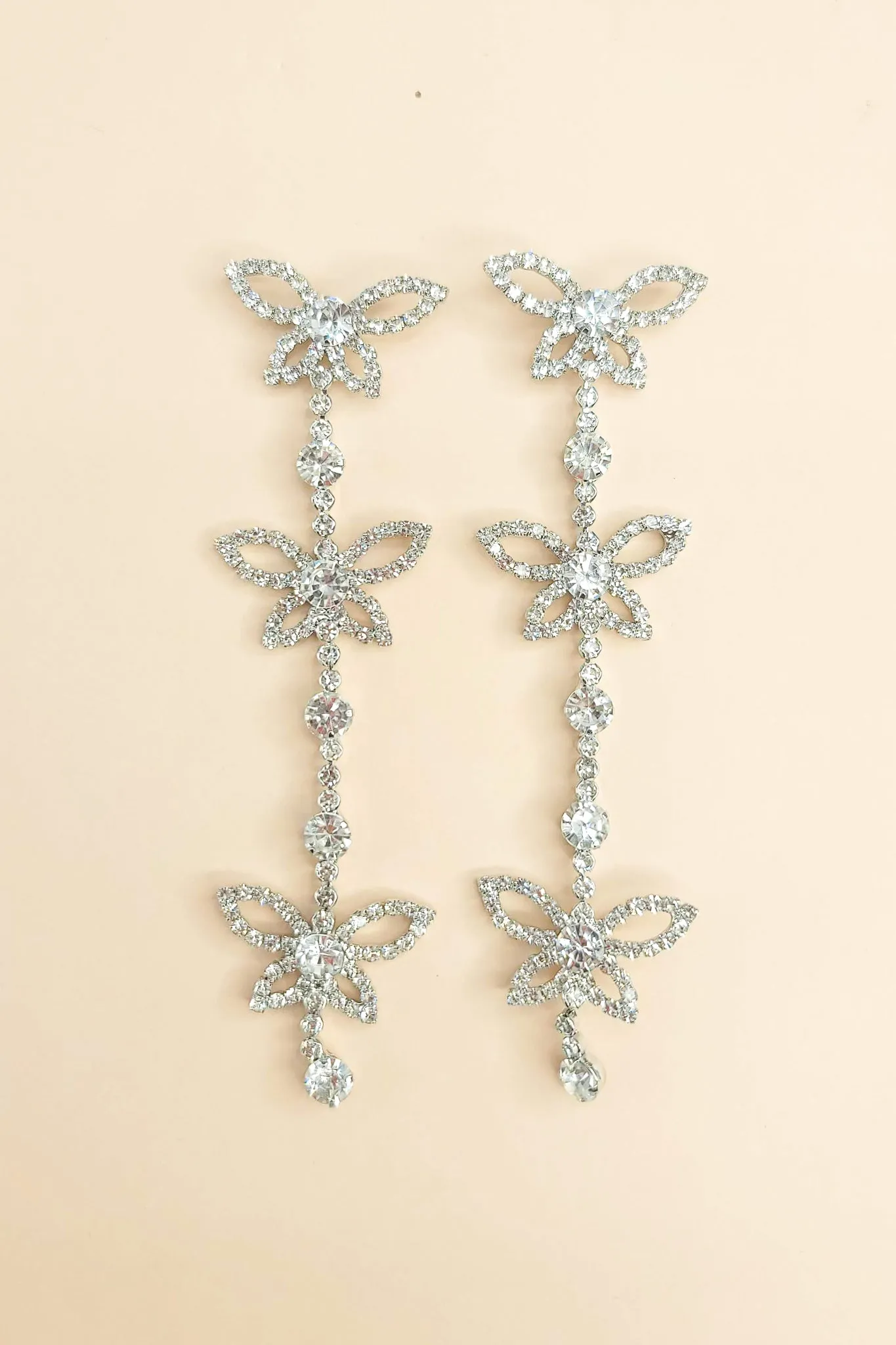 Triple-Butterfly Drop Earrings