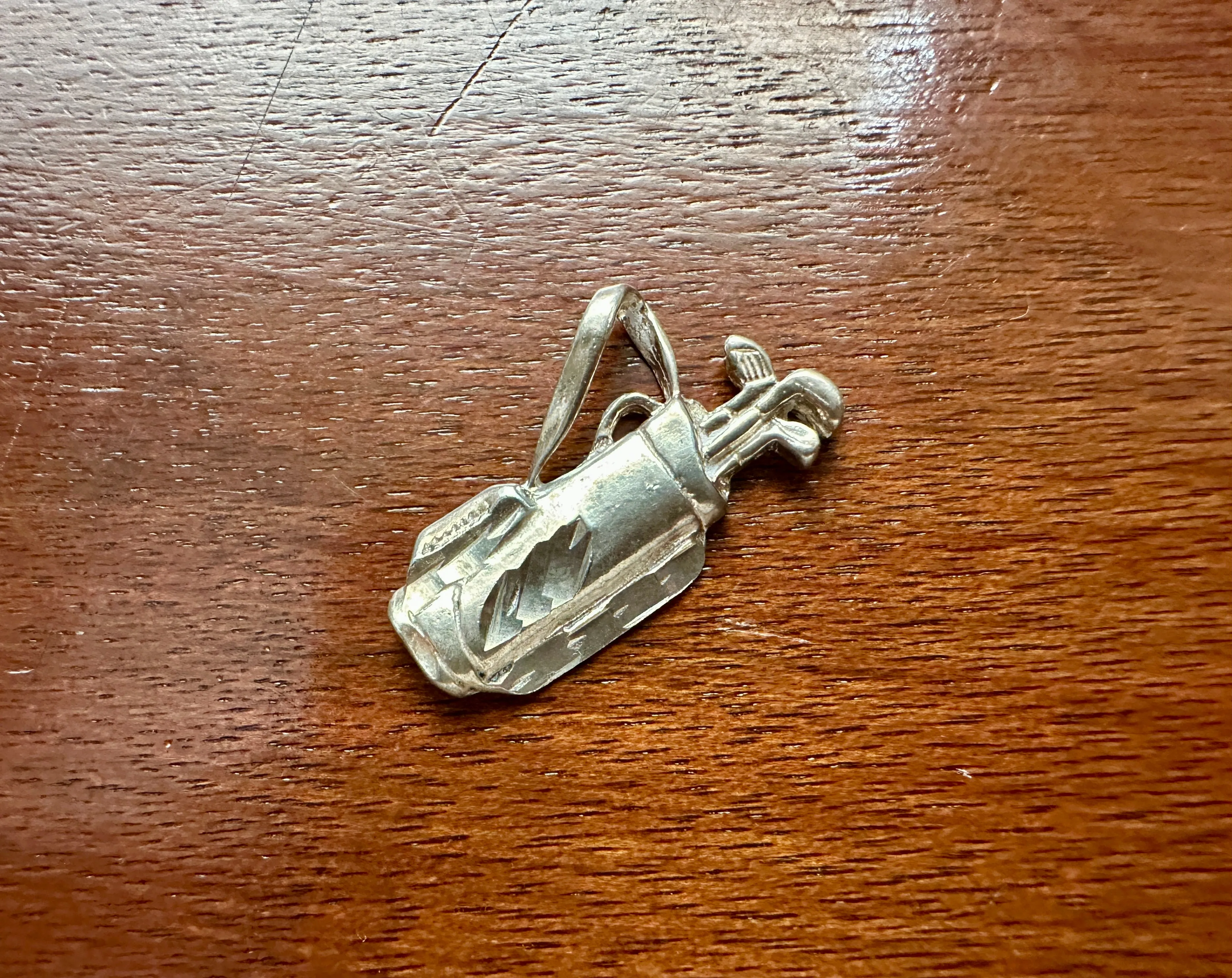 Vintage Sterling Silver 925 Golf Bag Charm Pendant