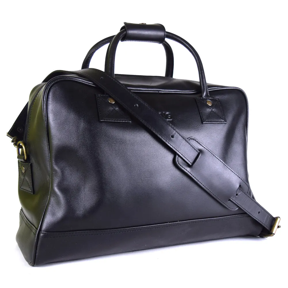 Waldorf Urban Sport Bag in Black Leather - final sale no exchange