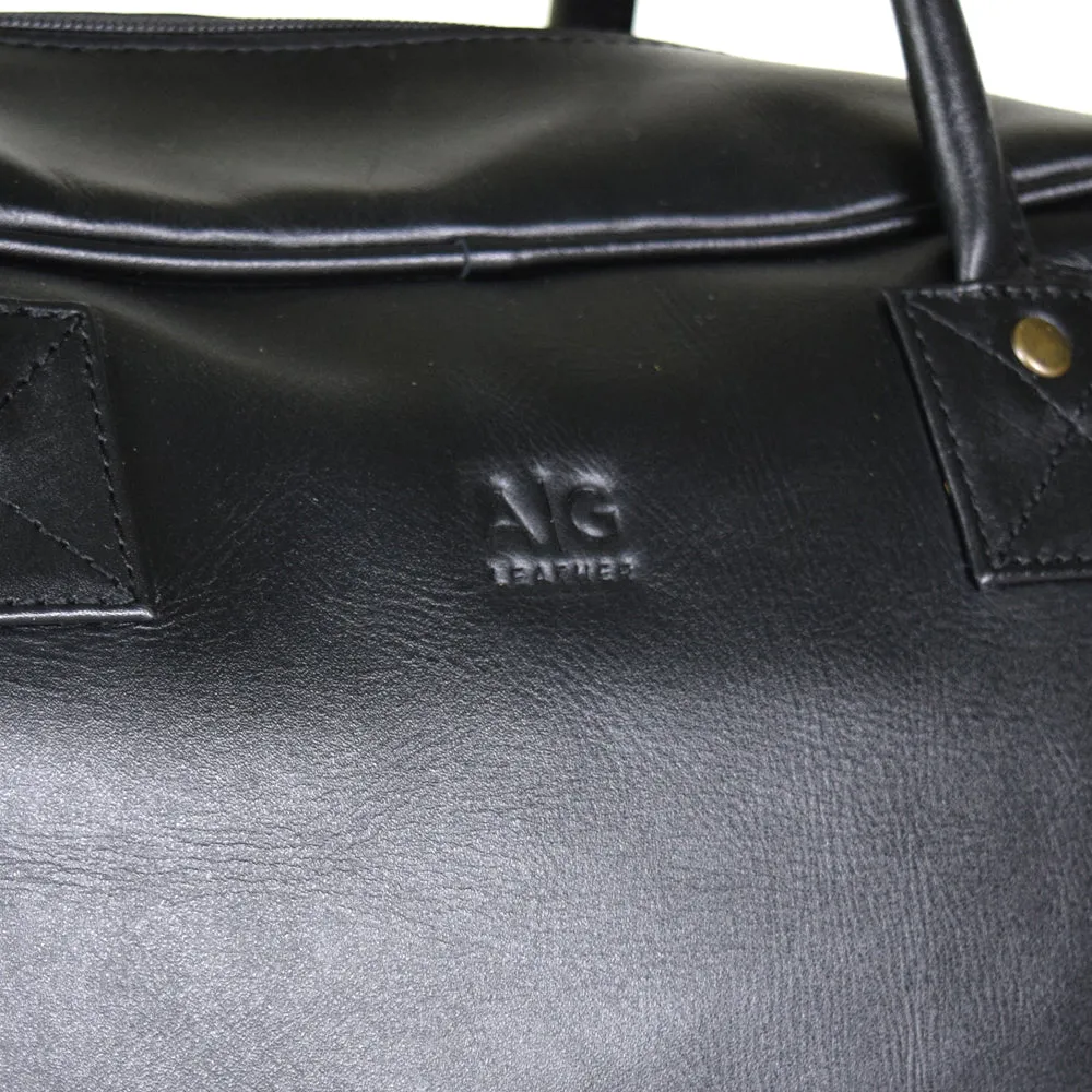 Waldorf Urban Sport Bag in Black Leather - final sale no exchange