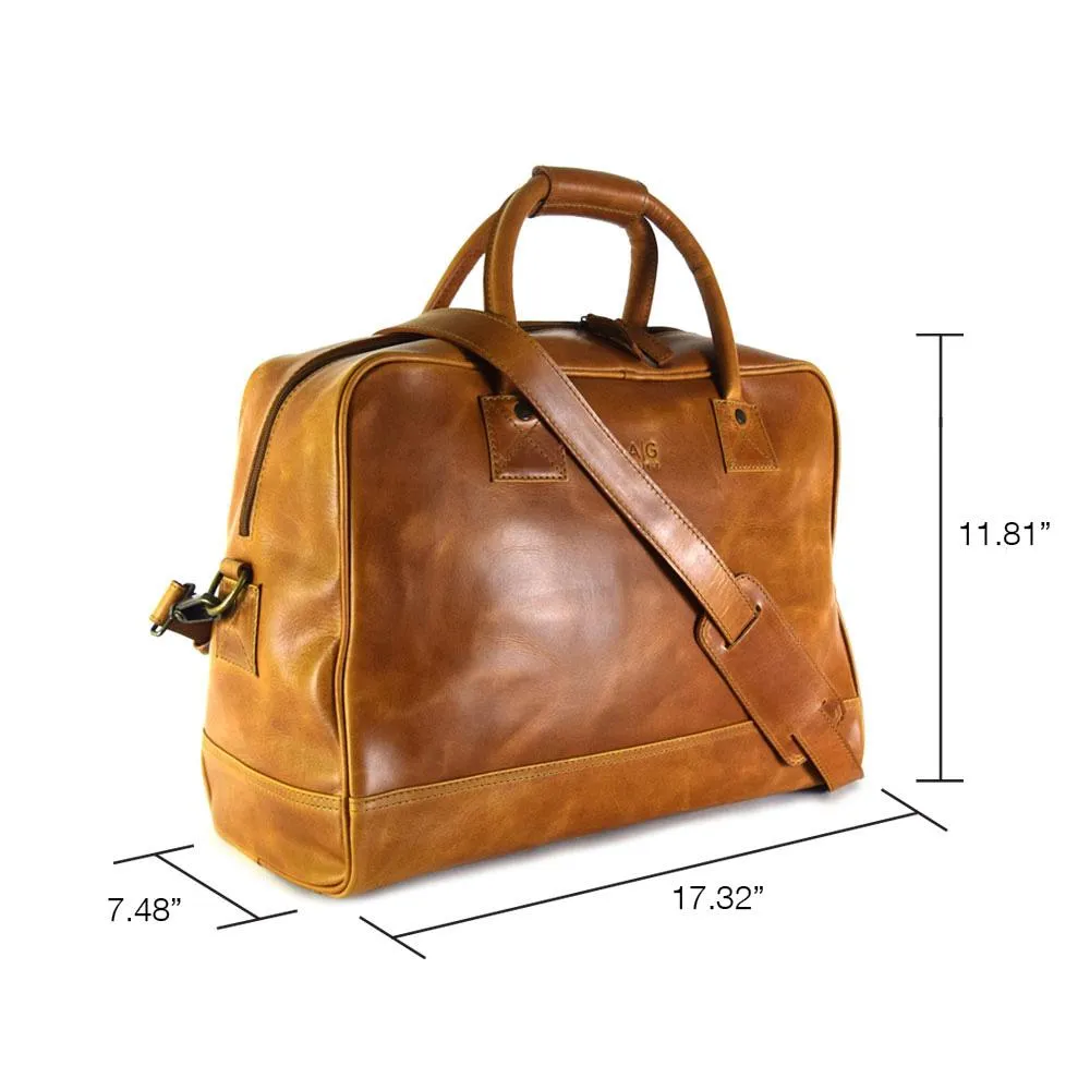 Waldorf Urban Sport Bag in Cognac Leather - final sale no exchange