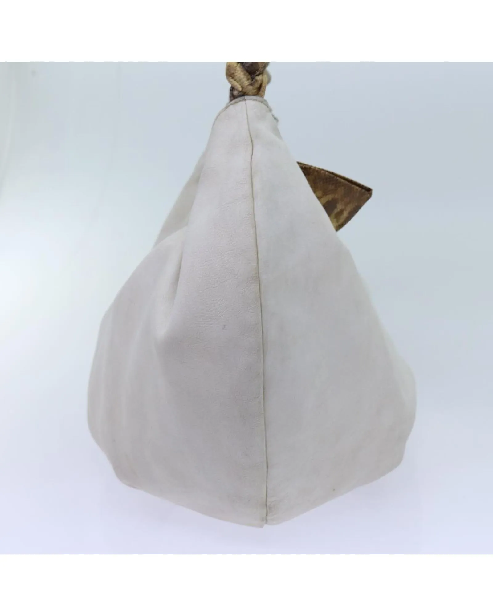 White Leather Shoulder Bag with Dust Bag - Authentic Italian Design