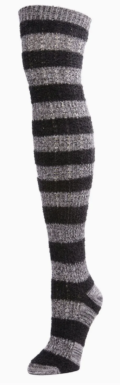 Women's Over the Knee Toulouse Striped Socks -Black