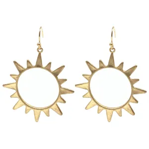 Worn Gold Sunburst Earrings