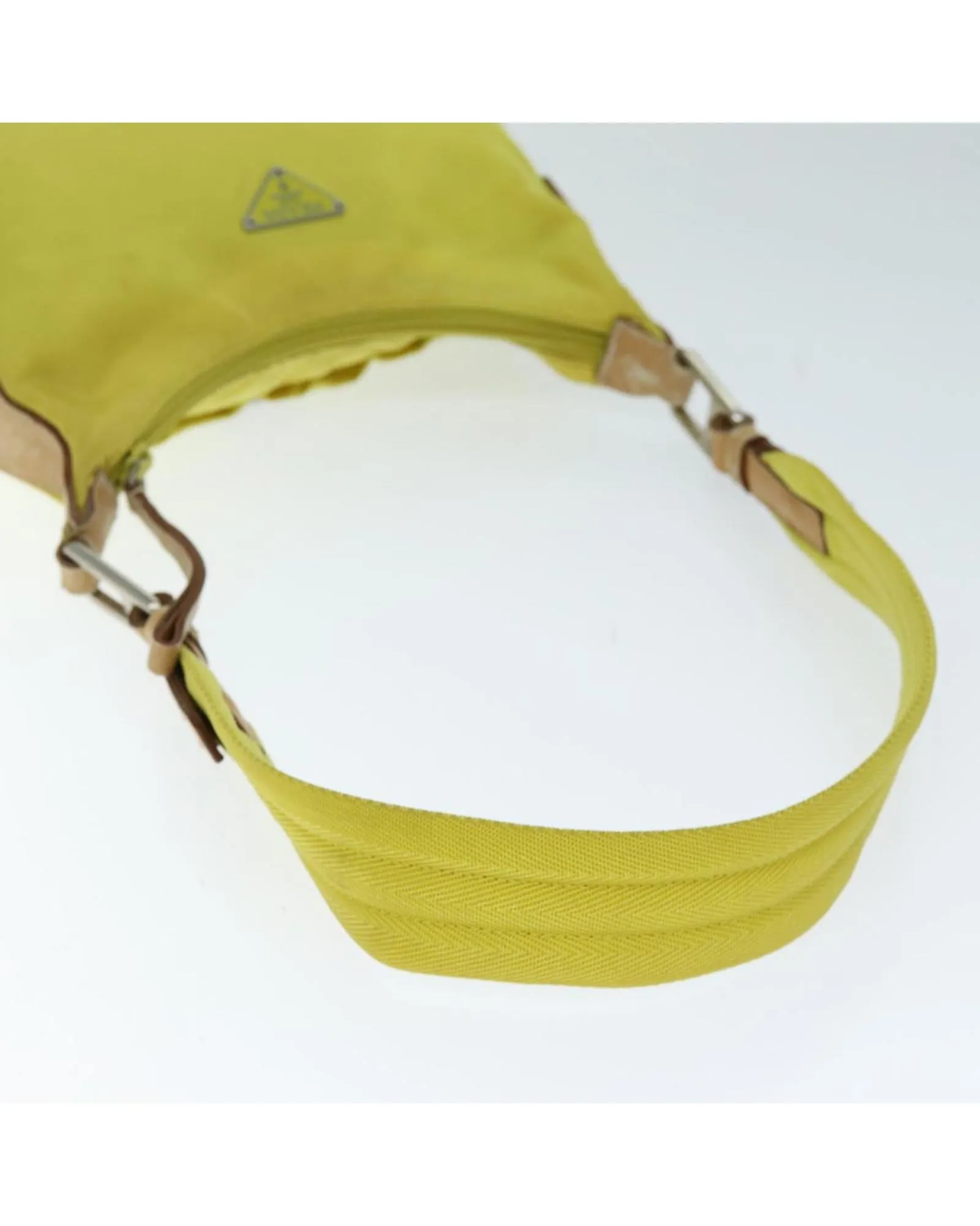 Yellow Nylon Shoulder Bag with 25cm Shoulder Drop