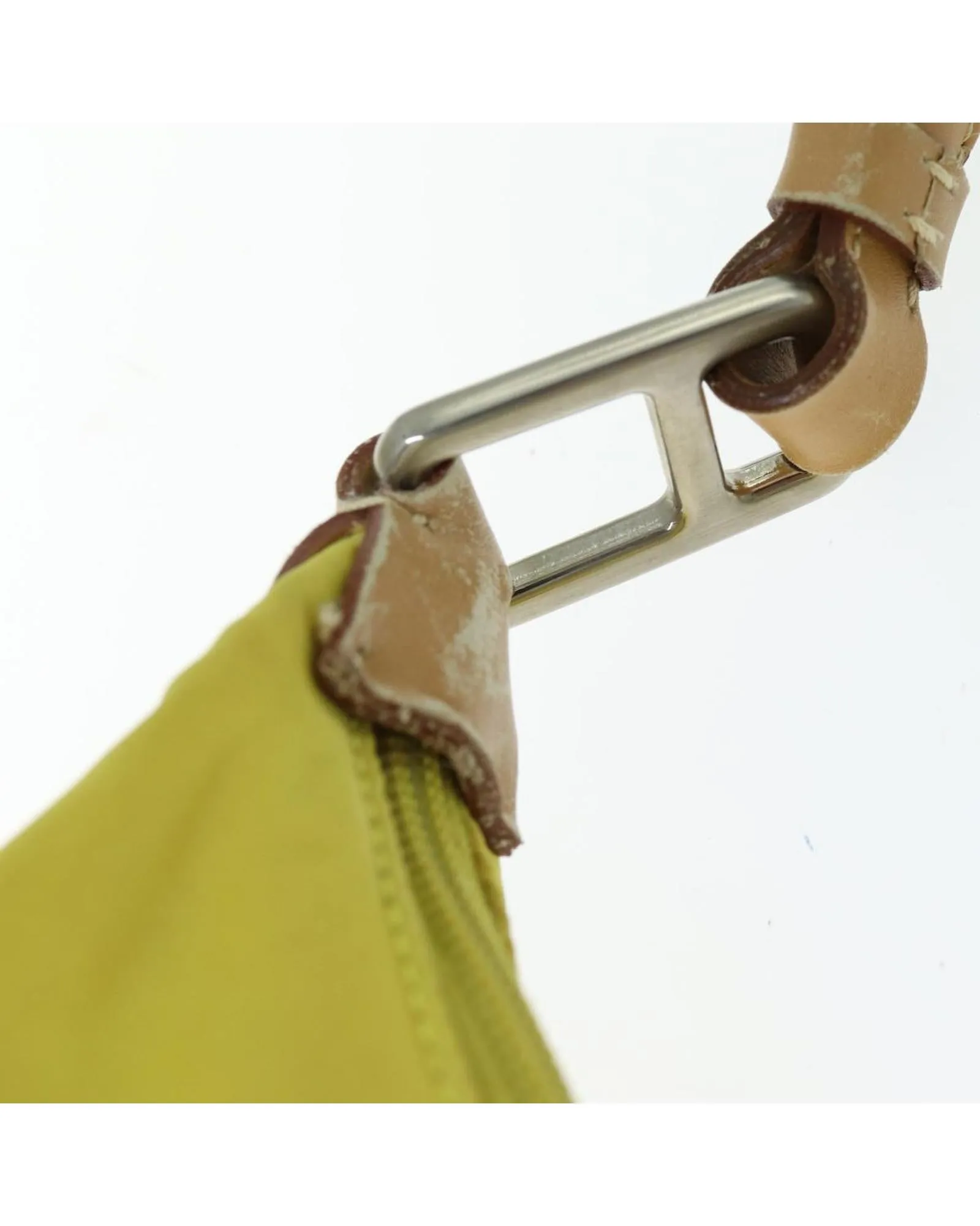 Yellow Nylon Shoulder Bag with 25cm Shoulder Drop