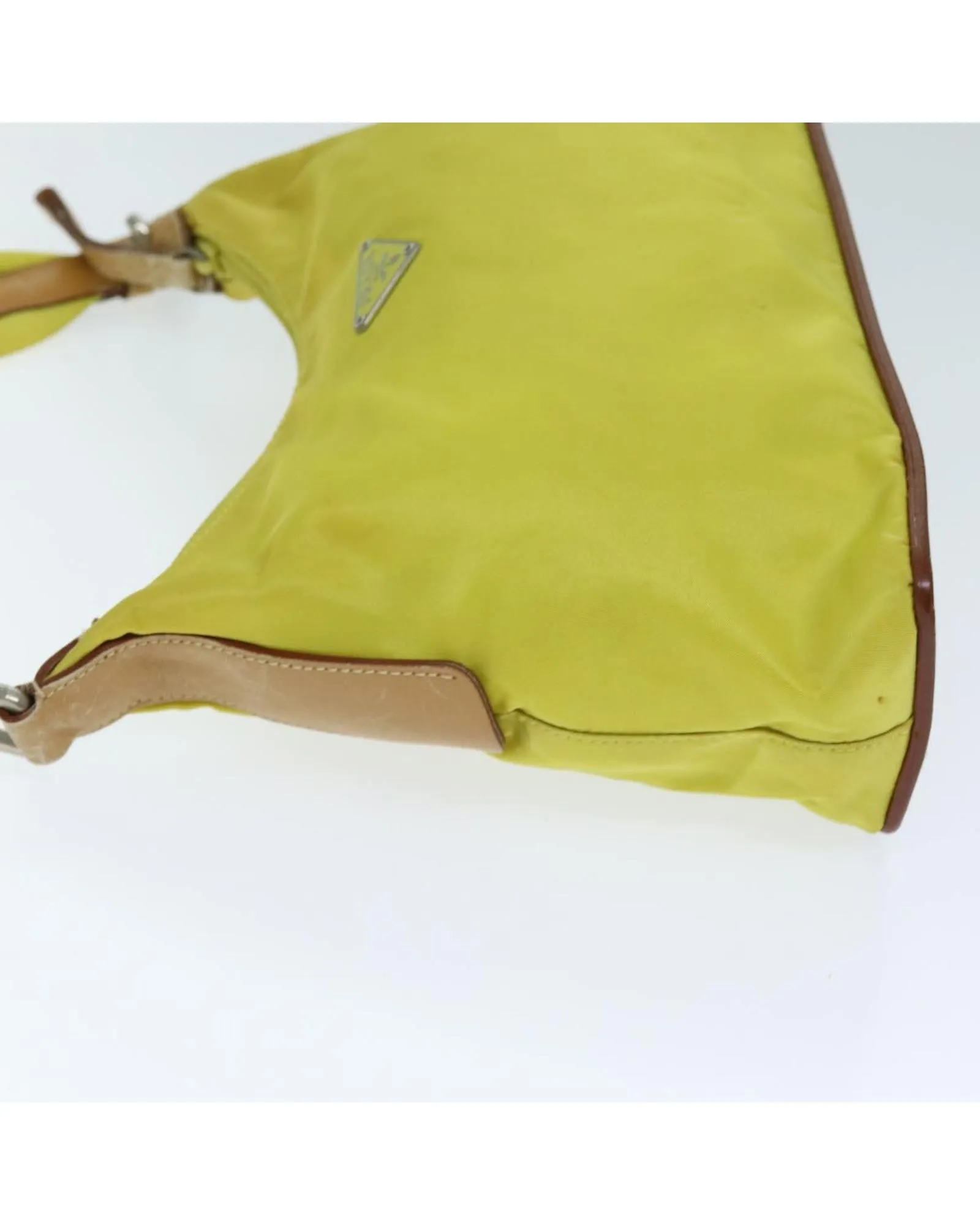 Yellow Nylon Shoulder Bag with 25cm Shoulder Drop