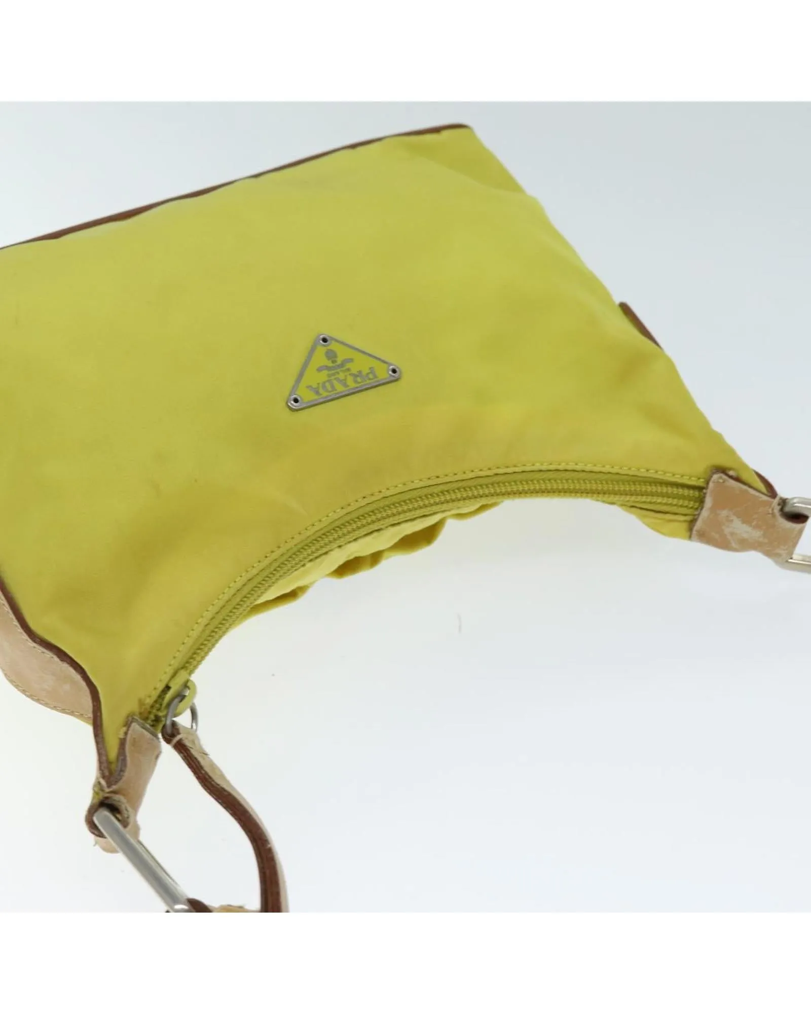 Yellow Nylon Shoulder Bag with 25cm Shoulder Drop