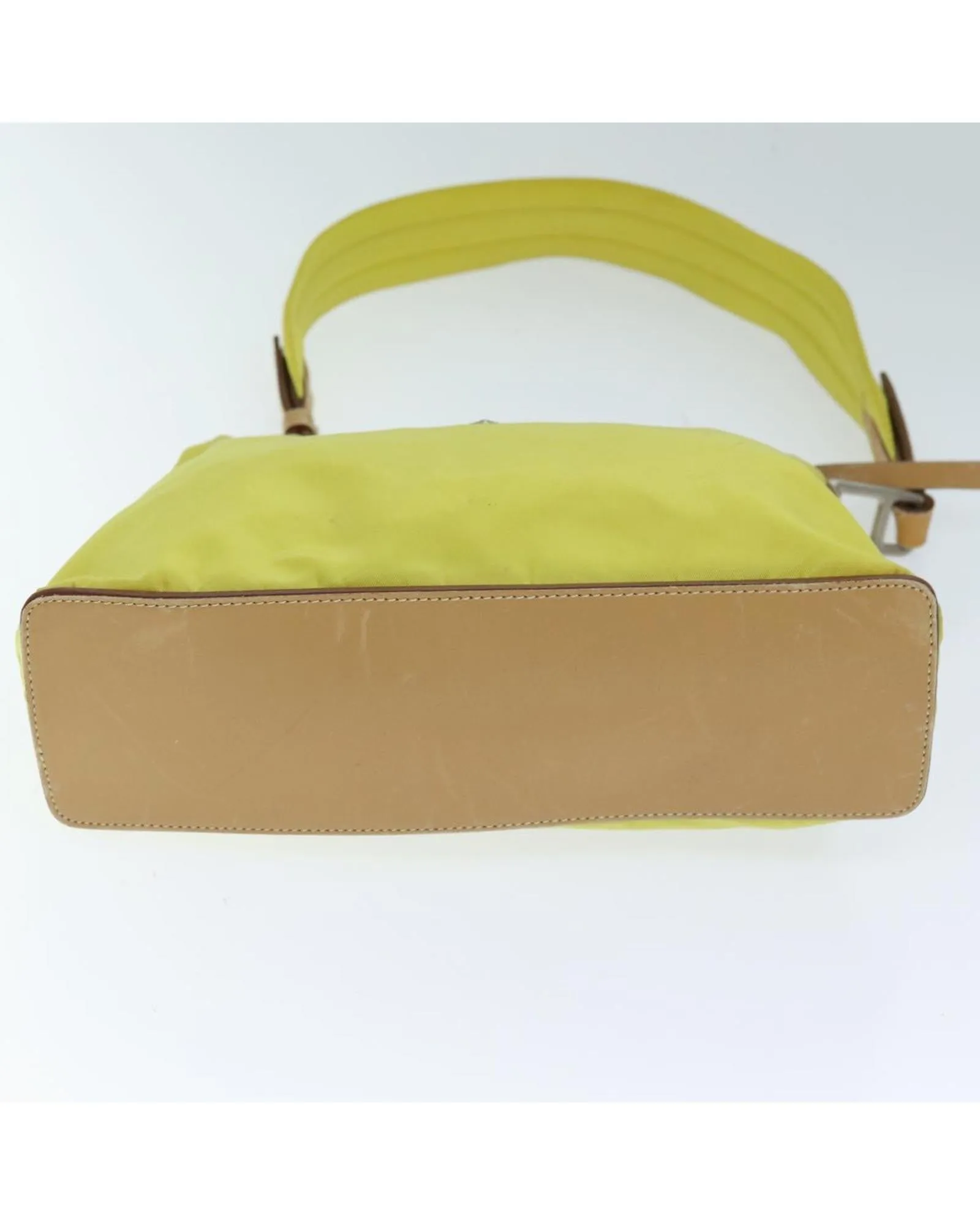 Yellow Nylon Shoulder Bag with 25cm Shoulder Drop