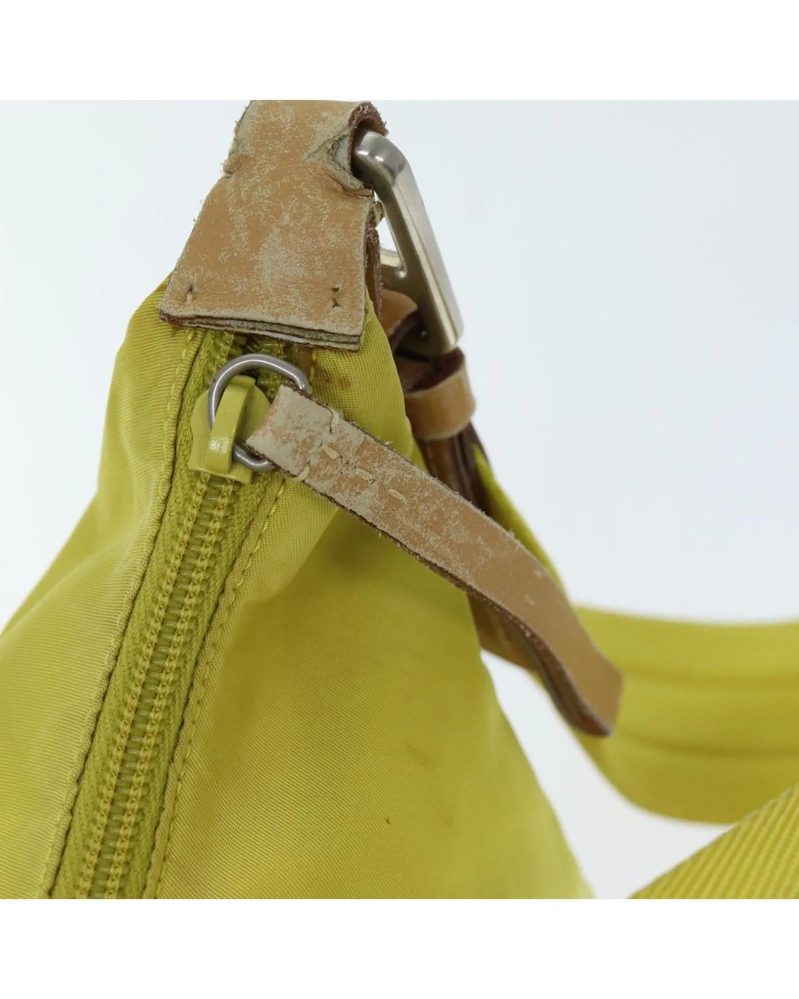 Yellow Nylon Shoulder Bag with 25cm Shoulder Drop