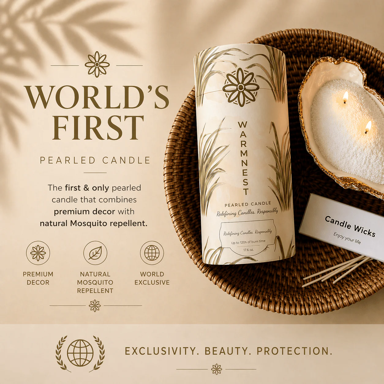 Warmnest® Citronella Pearled Candle — Natural Mosquito Repellent - Image 12