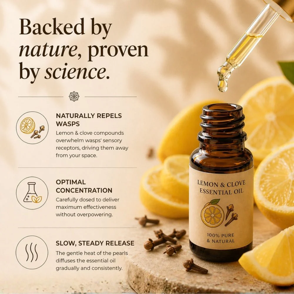 Warmnest® Lemon & Clove Pearled Candle — Natural Wasp Repellent - Image 5
